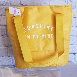 Pink Victoria Secret Yellow Cooler Tote Bag